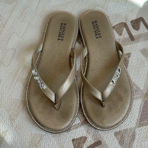 Badgley Mischka Girls gold leather sandals